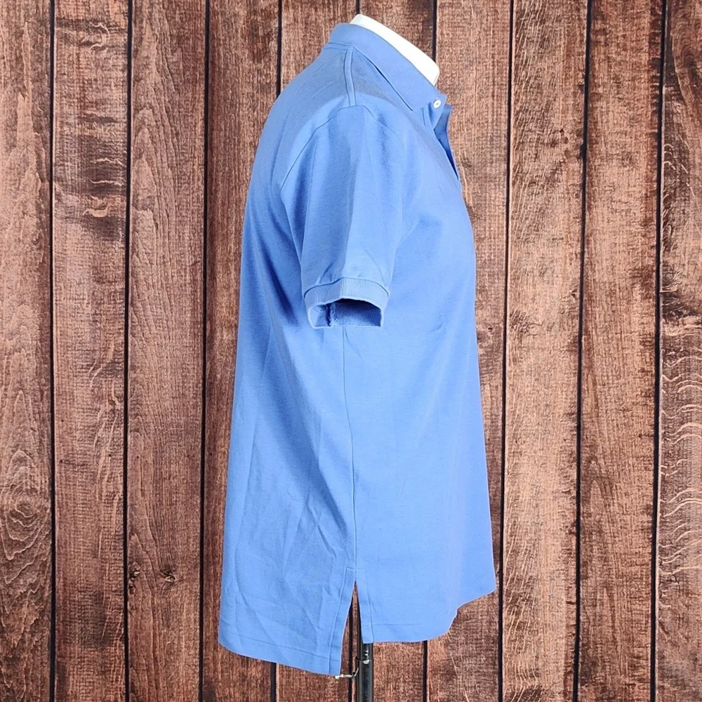 Vtg Periwinkle Blue Mens Polo With Coral Pony Excellent Condition
